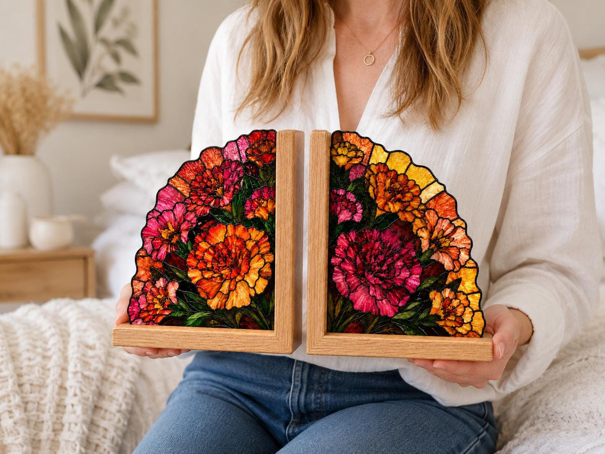Additional view of the vibrant floral glass design