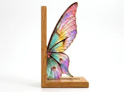 Right butterfly wing bookend on a white background