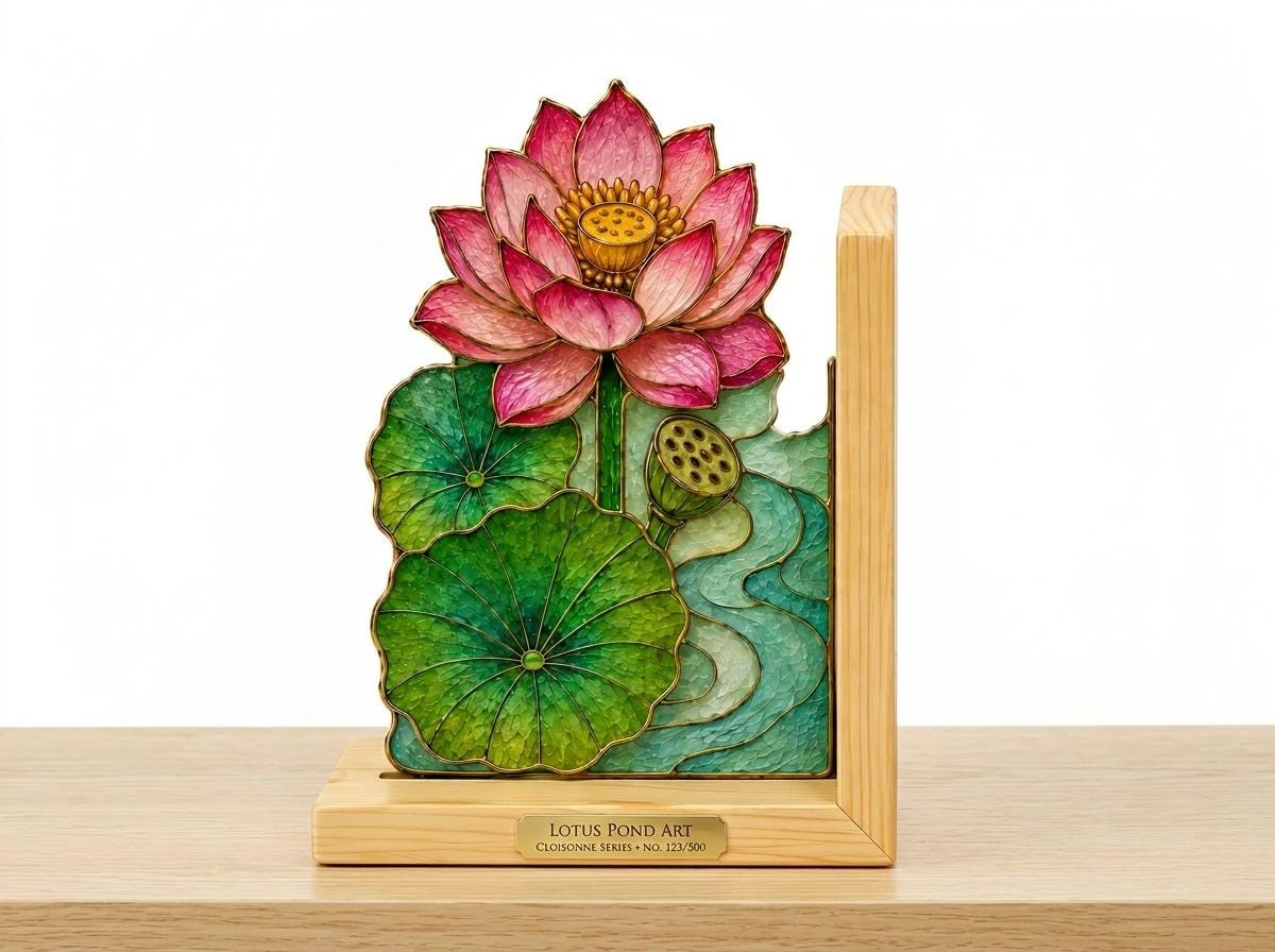 Scale or packaging view for the lotus bookend set