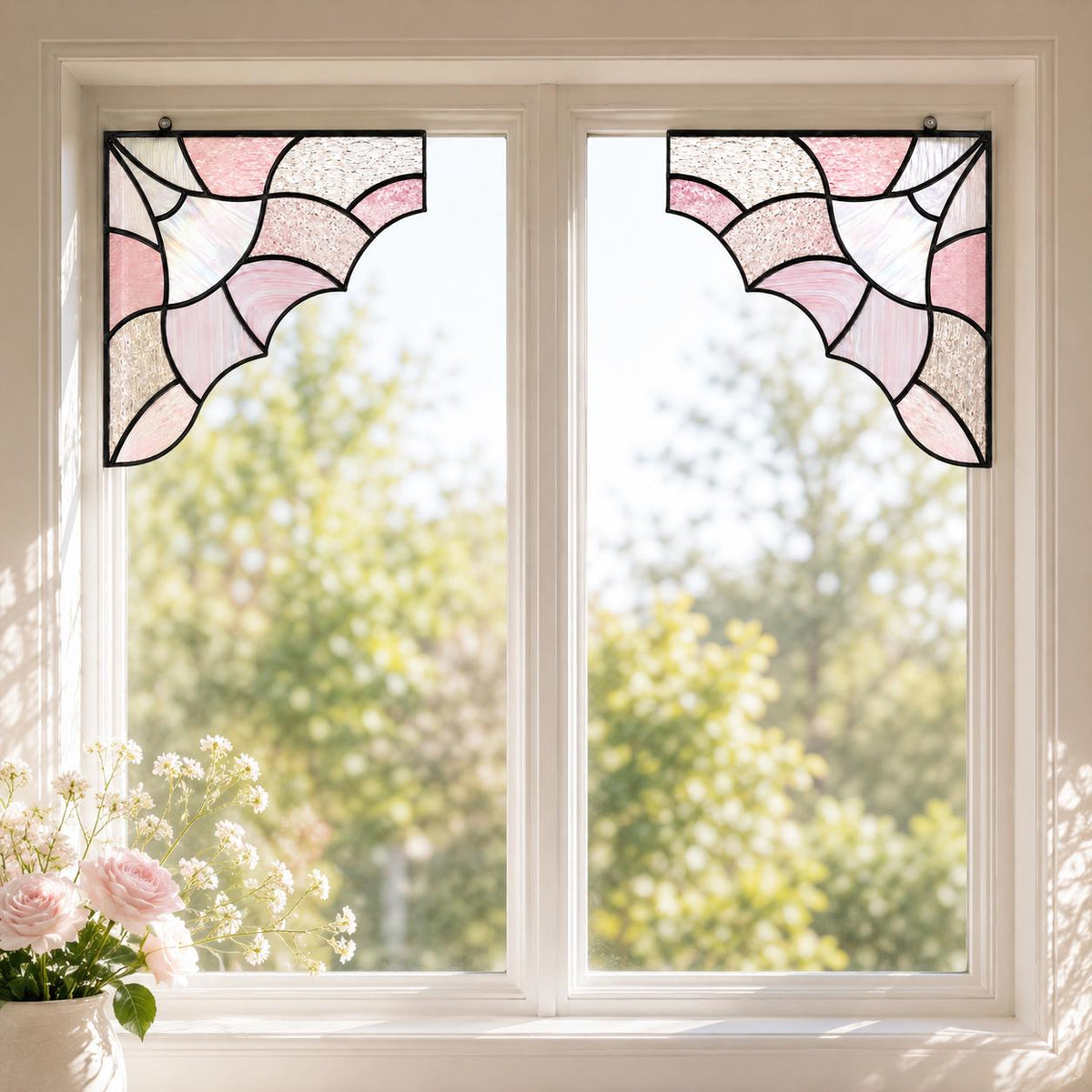 Close view showing color and texture in the pink aurora design