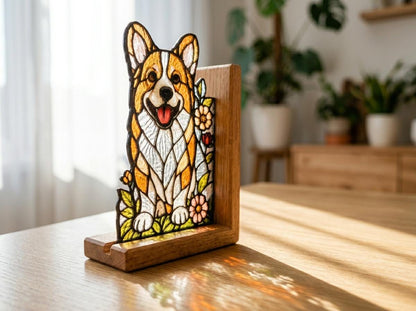 Additional view of the corgi glass design