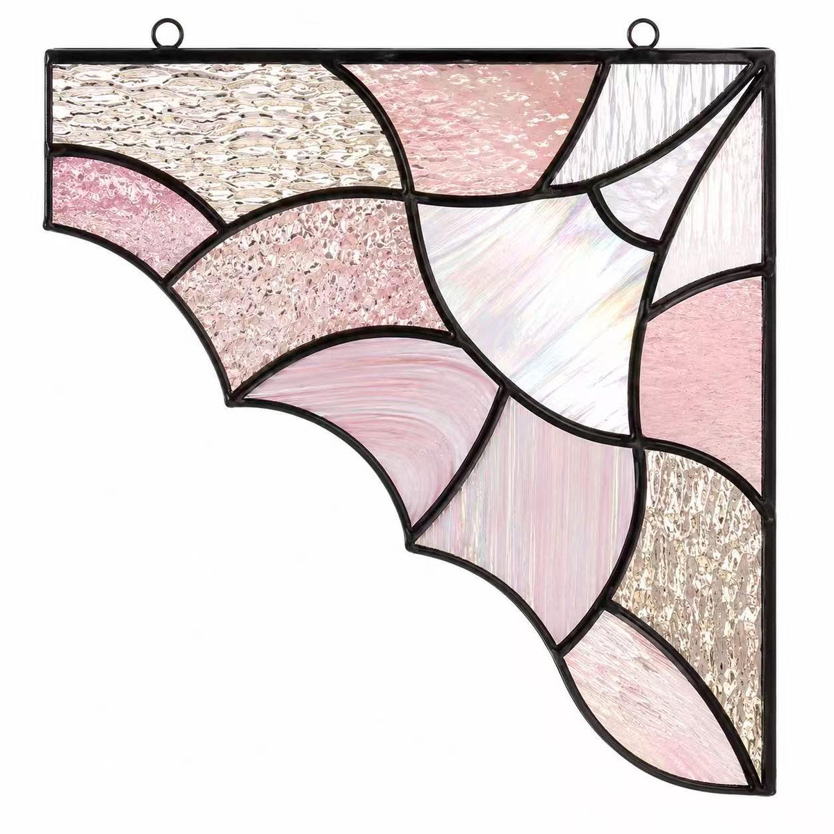 Scale or packaging view for the pink aurora window corner suncatcher