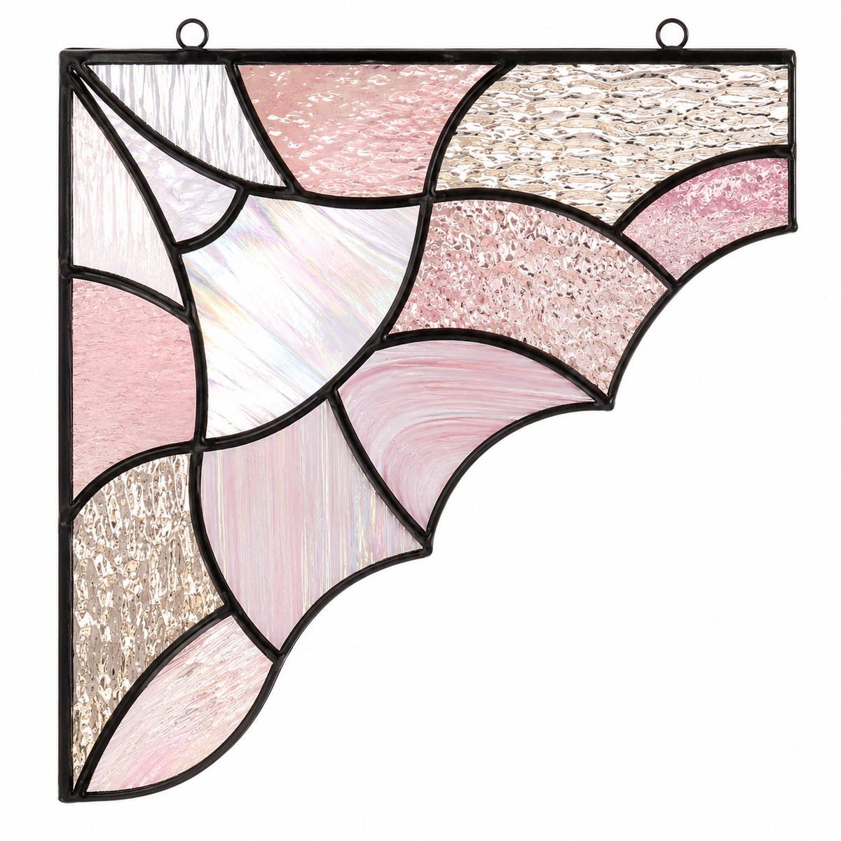 Additional view of the pink aurora glass design