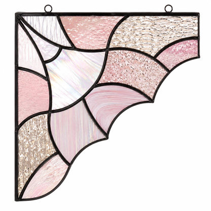 Additional view of the pink aurora glass design