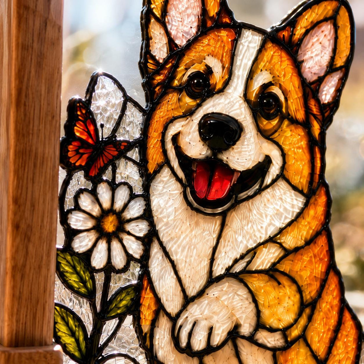 Corgi bookend set arranged for indoor display