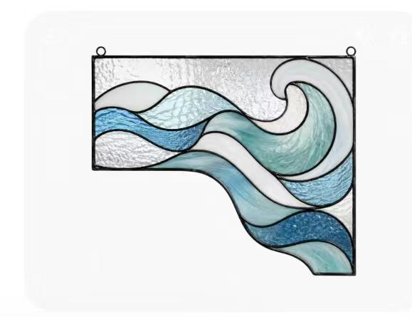 Additional view of the ocean wave glass design