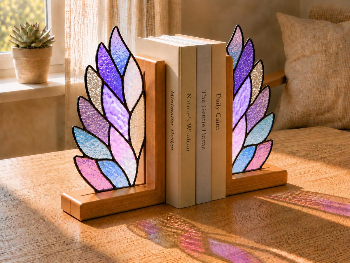 Scale or packaging view for the angel wing bookend set