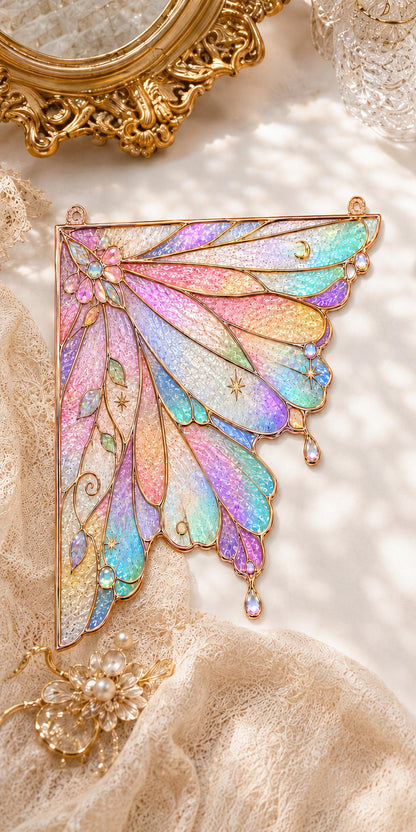 Additional view of the pastel rainbow glass design