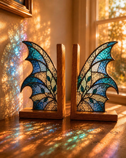 Close view showing color and texture in the blue butterfly design