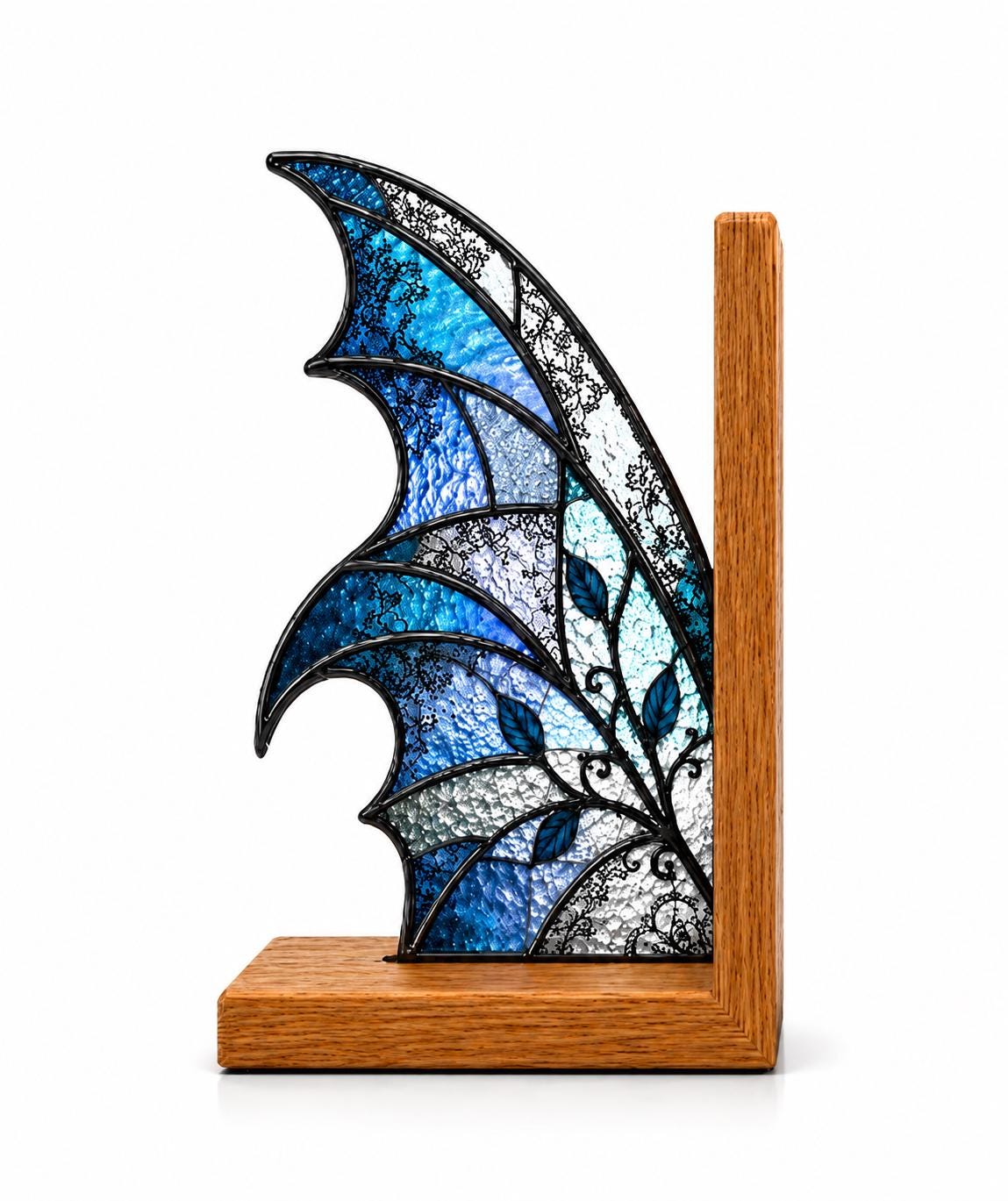 Scale or packaging view for the blue butterfly bookend set