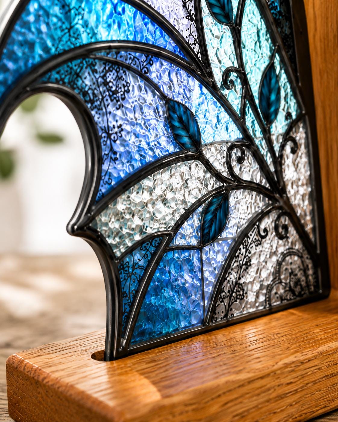 Blue Butterfly bookend set arranged for indoor display