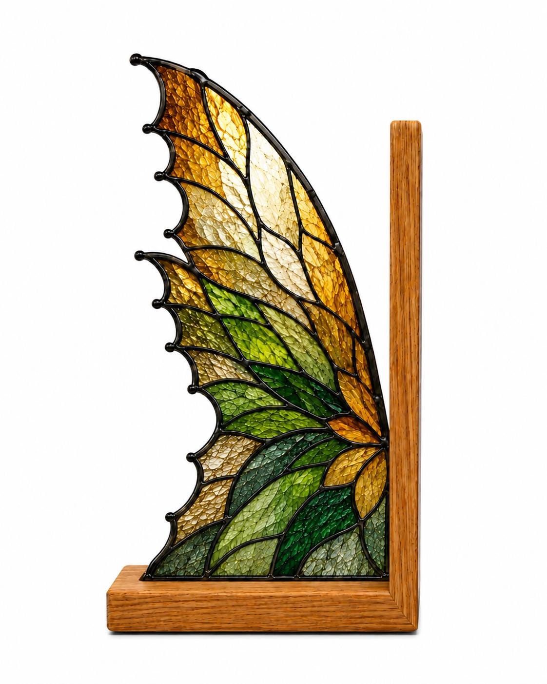 Additional view of the golden wing glass design