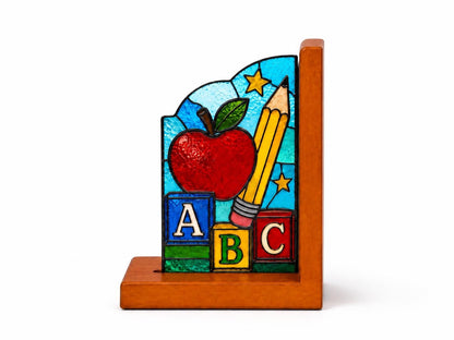 Additional view of the back to school glass design