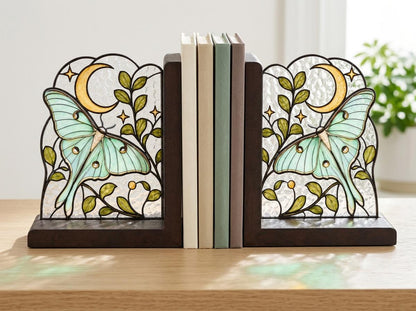 Close view showing color and texture in the celestial luna moth design