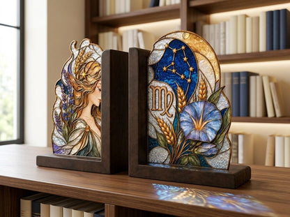 Additional view of the virgo zodiac glass design