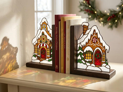 Close view showing color and texture in the christmas gingerbread house design