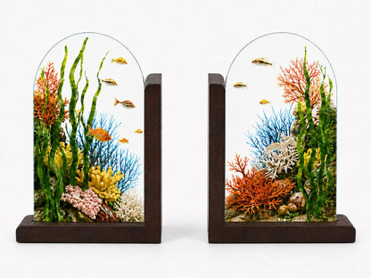 Additional view of the ocean coral reef glass design