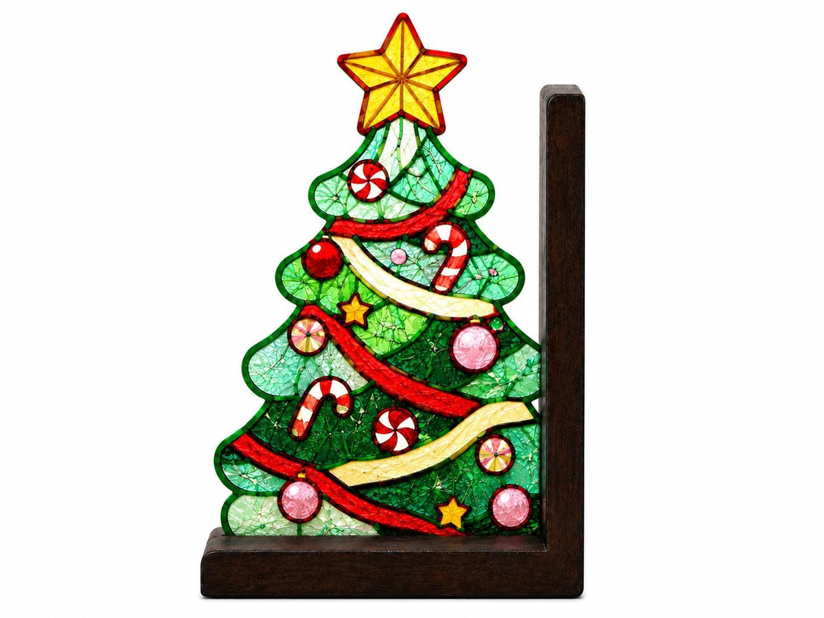 Additional view of the christmas tree reindeer glass design