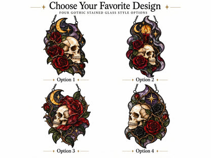 Close view showing color and texture in the gothic skull design
